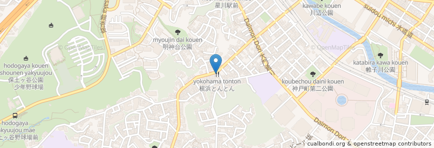 Mapa de ubicacion de 横浜とんとん en Japón, Prefectura De Kanagawa, Yokohama, 保土ヶ谷区.