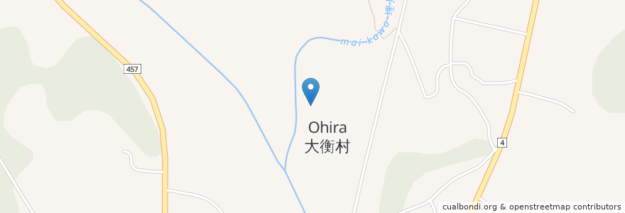 Mapa de ubicacion de 大衡村 en 日本, 宮城県, 黒川郡, 大衡村.
