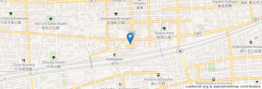 Mapa de ubicacion de からくり時計 en ژاپن, 静岡県, 掛川市.