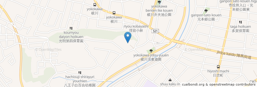 Mapa de ubicacion de 龍泉寺 en Japonya, 東京都, 八王子市.