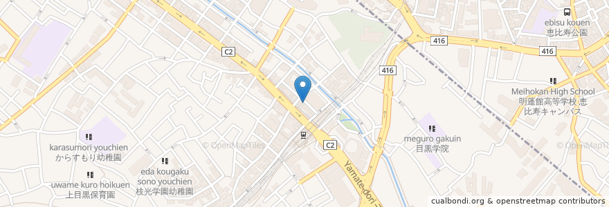 Mapa de ubicacion de Kushiwakamaru, Yakitori (iK) en Japon, Tokyo, 目黒区.