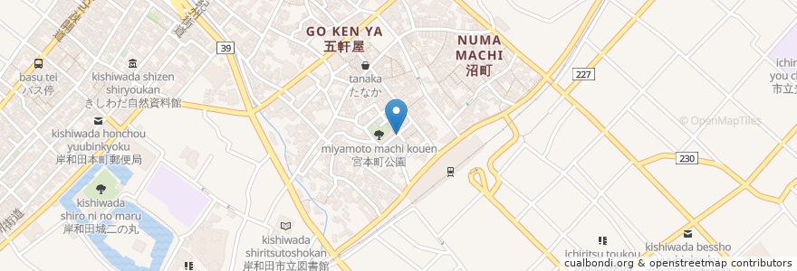 Mapa de ubicacion de だんない亭 en ژاپن, 大阪府, 岸和田市.