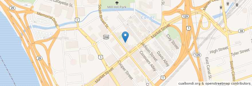 Mapa de ubicacion de Lexi Lu's Cafe en United States, New Jersey, Mercer County, Trenton.