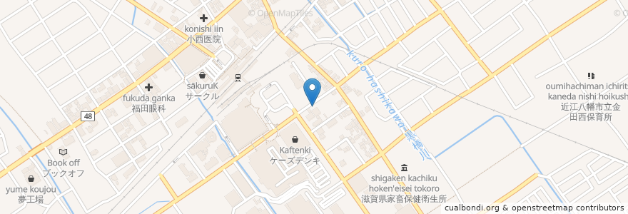 Mapa de ubicacion de にっぽんレンタカー　近江八幡南口店 en 日本, 滋賀県/滋賀縣, 近江八幡市.
