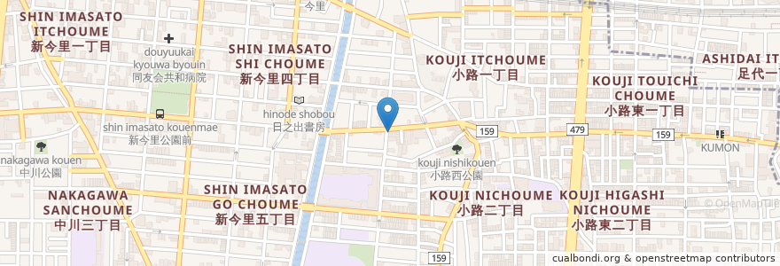 Mapa de ubicacion de 神戸らーめん Big mama en Japan, 大阪府, Osaka, 生野区.