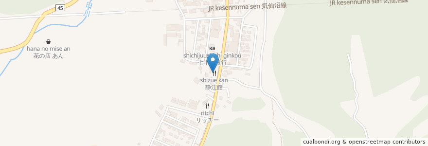 Mapa de ubicacion de 静江館 en Япония, Мияги, 本吉郡, 南三陸町.