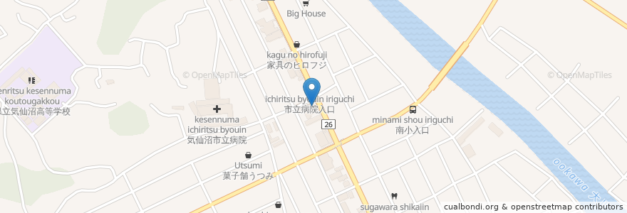 Mapa de ubicacion de secret.0 en 日本, 宮城県, 気仙沼市.