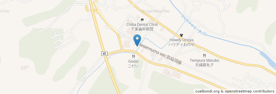 Mapa de ubicacion de 中華屋かいか en 日本, 宮城県, 気仙沼市.