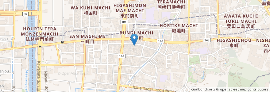 Mapa de ubicacion de Beer Komachi (Yoko) en Giappone, Prefettura Di Kyoto, Kyoto, 東山区.