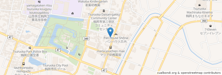 Mapa de ubicacion de お台所 やじま en 일본, 야마가타현, 鶴岡市.