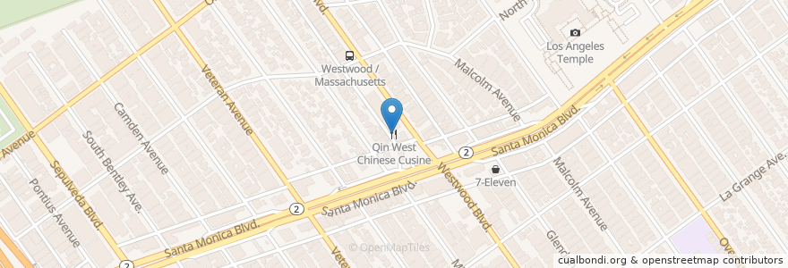 Mapa de ubicacion de Qin West Chinese Cusine en Amerika Birleşik Devletleri, Kaliforniya, Los Angeles County, Los Angeles.