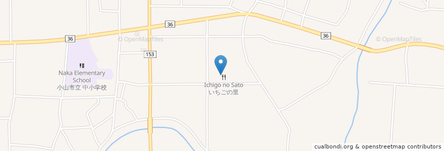 Mapa de ubicacion de いちごの里 en 日本, 栃木県, 小山市.