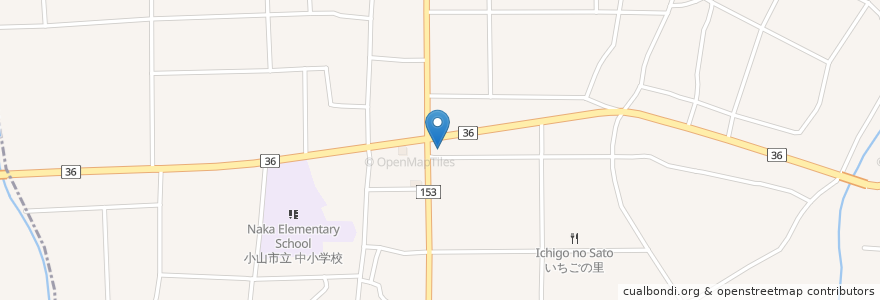 Mapa de ubicacion de 手打ちラーメン丸富 en 日本, 栃木県, 小山市.