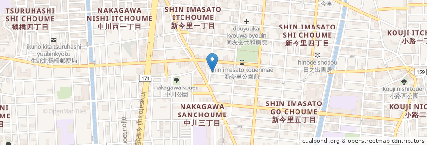 Mapa de ubicacion de ソウル en Japonya, 大阪府, 大阪市, 生野区.