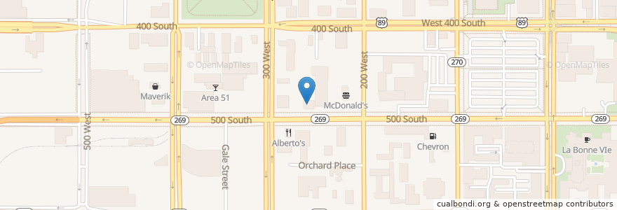 Mapa de ubicacion de Denny's en ایالات متحده آمریکا, یوتا, Salt Lake County, Salt Lake City.