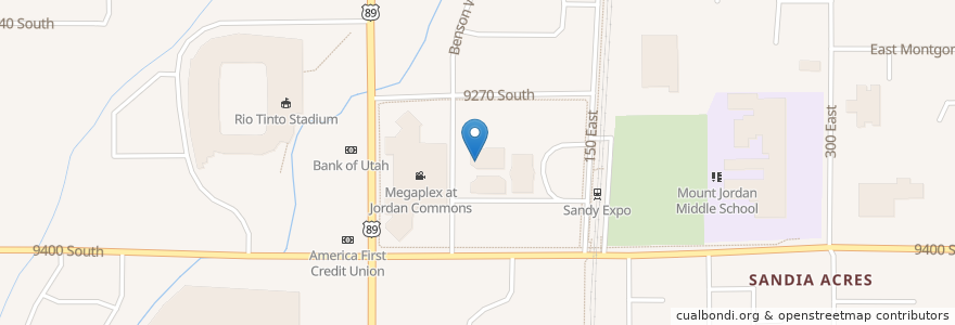 Mapa de ubicacion de Cantina Southwestern Grill en アメリカ合衆国, ユタ州, Salt Lake County, Sandy.