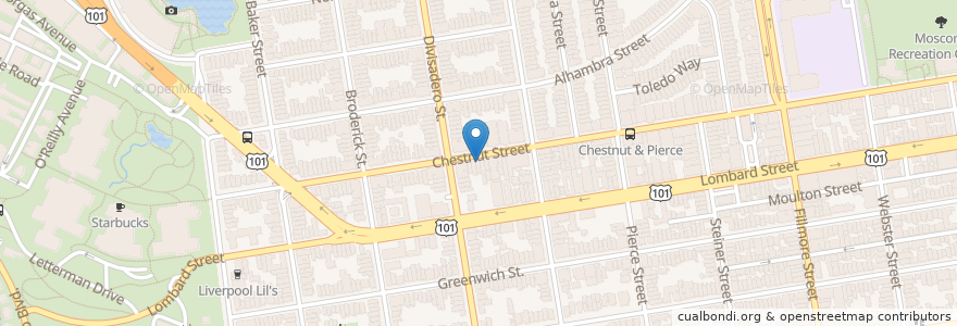 Mapa de ubicacion de Asa Sushi en 美利坚合众国/美利堅合眾國, 加利福尼亚州/加利福尼亞州, 旧金山市县/三藩市市縣/舊金山市郡, 旧金山.