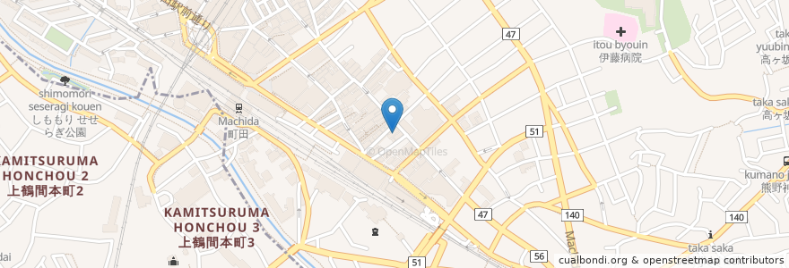Mapa de ubicacion de 金太郎 en 日本, 東京都, 町田市.