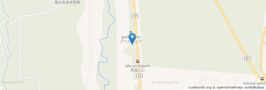 Mapa de ubicacion de モンテ・プリミエ en اليابان, 栃木県, 那須郡, 那須町.