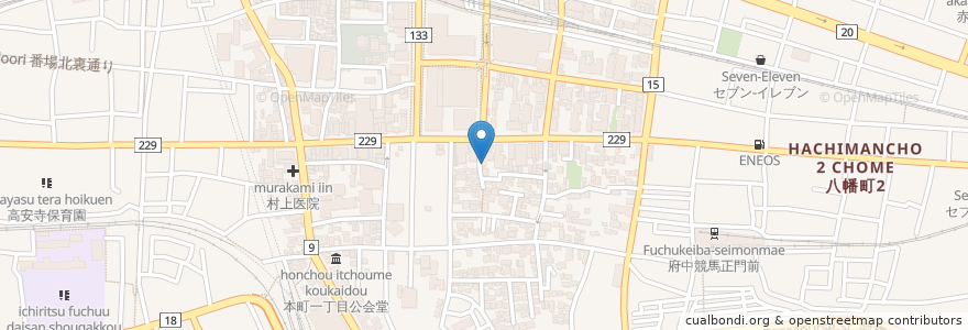 Mapa de ubicacion de 手打ち蕎麦　ほてい家 en Япония, Токио, Футю.
