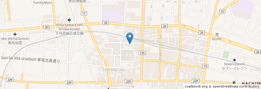 Mapa de ubicacion de シマトネリコ en 日本, 東京都, 府中市.
