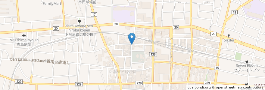 Mapa de ubicacion de とんちゃん焼きとおでんの店　大定 en Japan, Tokyo, Fuchu.