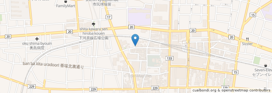 Mapa de ubicacion de 炭火串焼　バッジョ en Giappone, Tokyo, 府中市.