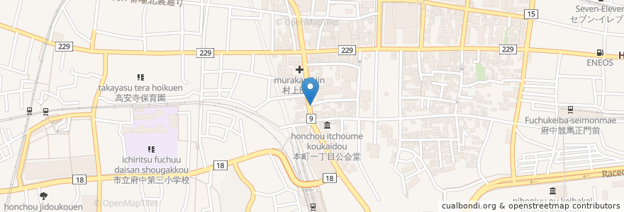 Mapa de ubicacion de あきら歯科医院 en Japan, 東京都, 府中市.