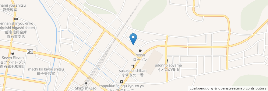 Mapa de ubicacion de かおる歯科医院 en Japan, Miyagi Prefecture, Shiroishi.