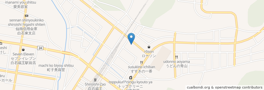 Mapa de ubicacion de ツルハドラッグ en Giappone, 宮城県, 白石市.