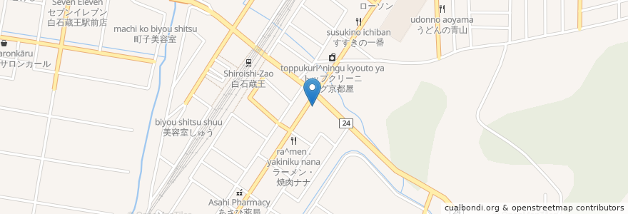 Mapa de ubicacion de さんた薬局 en 日本, 宫城县, 白石市.