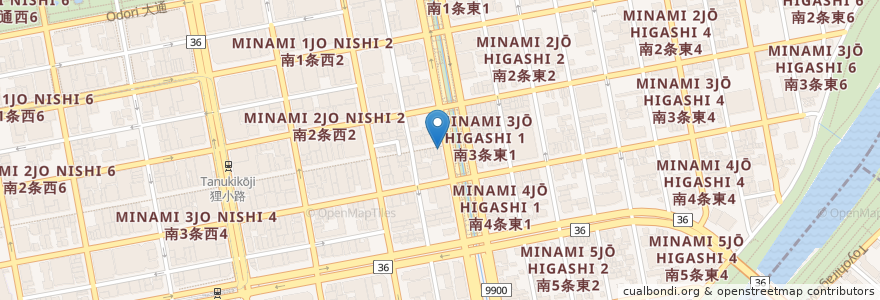 Mapa de ubicacion de DELHI 湯咖哩小店 en 日本, 北海道, 石狩振興局, 札幌市, 中央区.