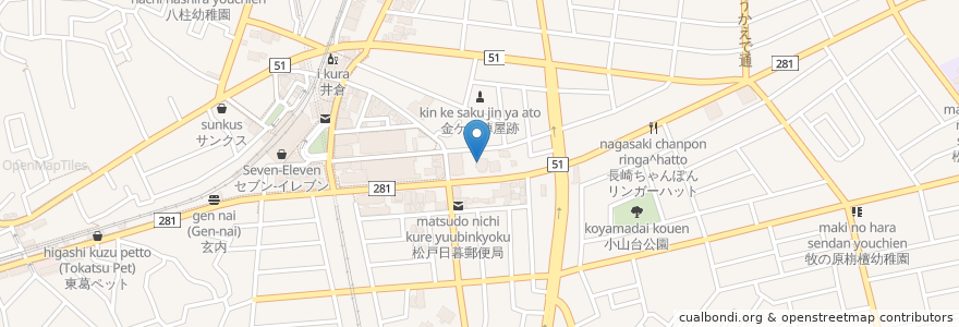 Mapa de ubicacion de サイゼリヤ en Jepun, 千葉県, 松戸市.