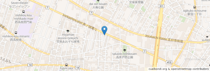 Mapa de ubicacion de 三輪歯科医院 en Япония, Токио, Сугинами.