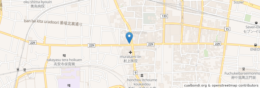 Mapa de ubicacion de 蔵カフェ en Giappone, Tokyo, 府中市.