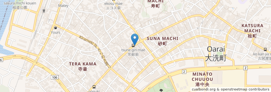 Mapa de ubicacion de ほげほげcafé en اليابان, إيباراكي, 東茨城郡, 大洗町.