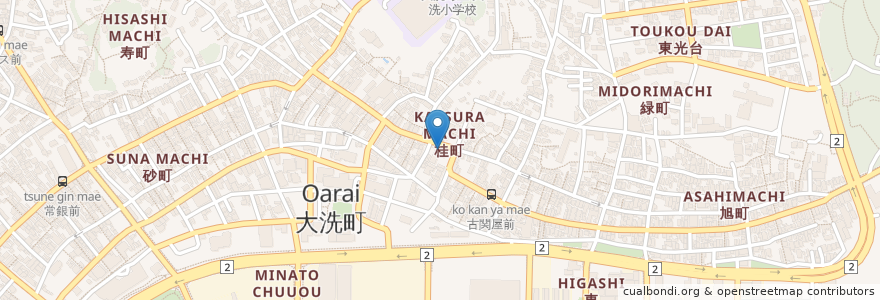 Mapa de ubicacion de カラオケスタジオ　K&N en اليابان, إيباراكي, 東茨城郡, 大洗町.