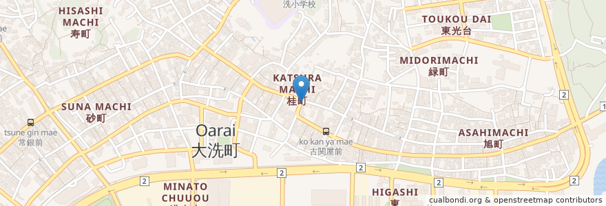Mapa de ubicacion de 美家古鮨 en Jepun, 茨城県, 東茨城郡, 大洗町.