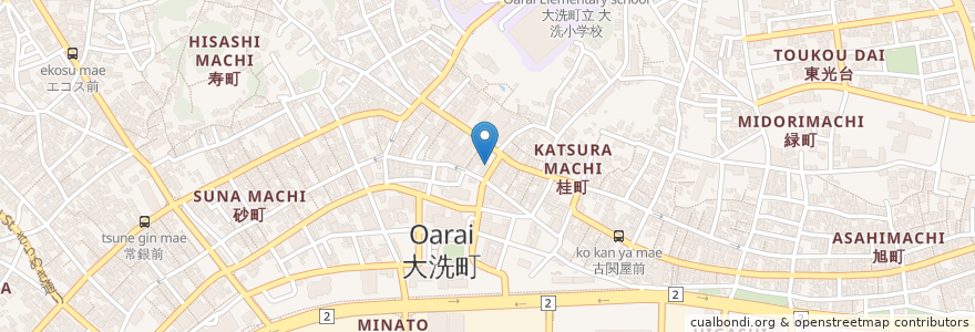Mapa de ubicacion de 軽食喫茶　ブロンズ en Jepun, 茨城県, 東茨城郡, 大洗町.