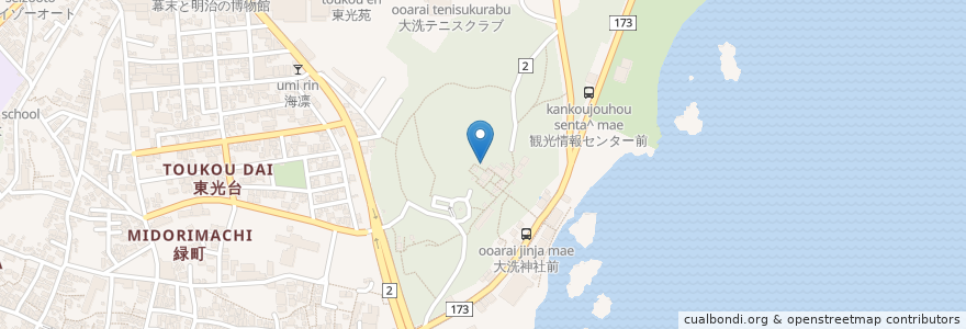 Mapa de ubicacion de 大神宮 en Japão, 茨城県, 東茨城郡, 大洗町.