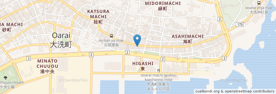 Mapa de ubicacion de 居酒屋でんでん en Japón, Prefectura De Ibaraki, 東茨城郡, 大洗町.