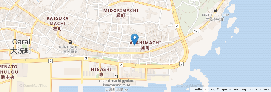 Mapa de ubicacion de 清水医院 en 日本, 茨城県, 東茨城郡, 大洗町.