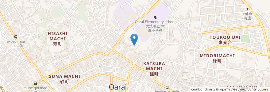Mapa de ubicacion de 弁天堂 en 일본, 이바라키현, 東茨城郡, 大洗町.