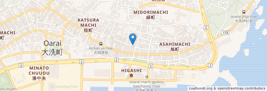 Mapa de ubicacion de 弥八郎 en Japón, Prefectura De Ibaraki, 東茨城郡, 大洗町.