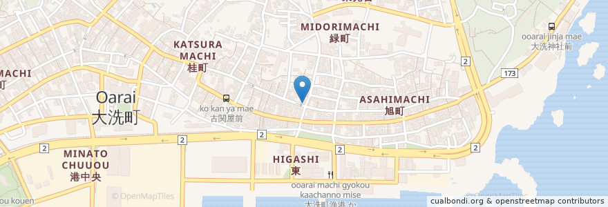 Mapa de ubicacion de 東集会所 en Japón, Prefectura De Ibaraki, 東茨城郡, 大洗町.
