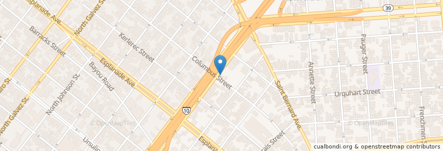 Mapa de ubicacion de Mother-in-Law Lounge en Соединённые Штаты Америки, Луизиана, Orleans Parish, New Orleans.