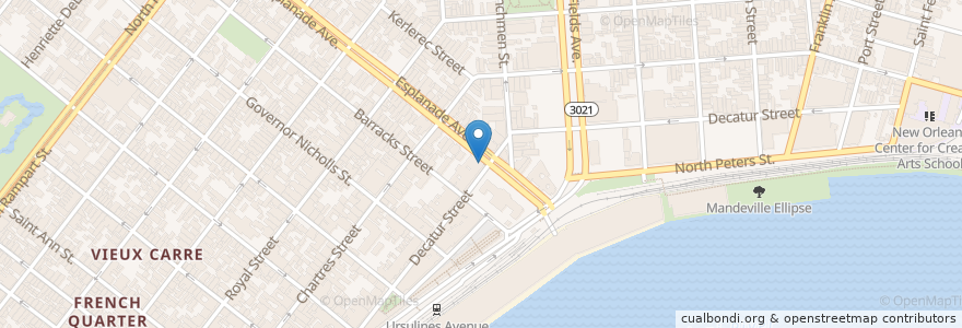 Mapa de ubicacion de Balcony Music Club en 미국, 루이지애나, Orleans Parish, New Orleans.