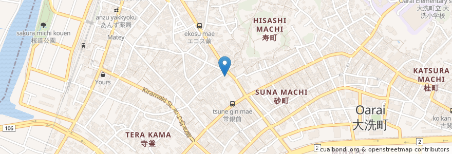 Mapa de ubicacion de 親子ふれあいセンター きらきら en Japan, Präfektur Ibaraki, 東茨城郡, 大洗町.