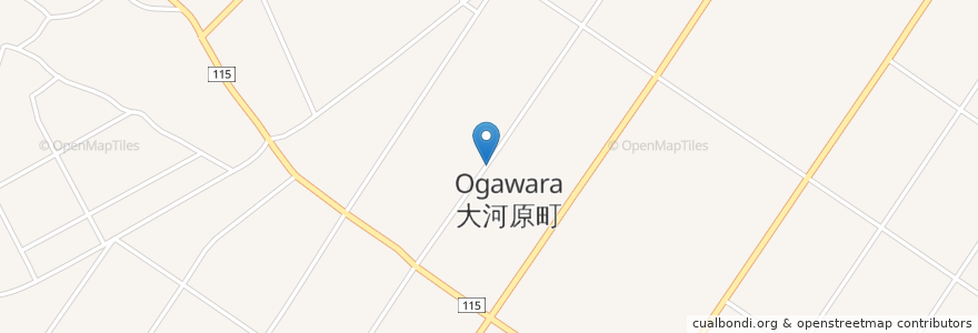 Mapa de ubicacion de 大河原町 en 日本, 宮城県, 柴田郡, 大河原町.