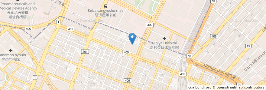 Mapa de ubicacion de 日比谷通りスクエア歯科クリニック・矯正歯科センター en Japón, Tokio.